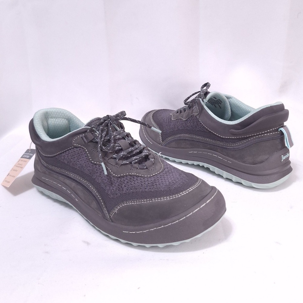 Jambu Energize Leather Sneakers Womens 10 Grey Charcoal Mesh Walking Comfort NEW